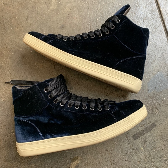 Tom Ford Other - TOM FORD Deep Blue Russell Velvet High Top